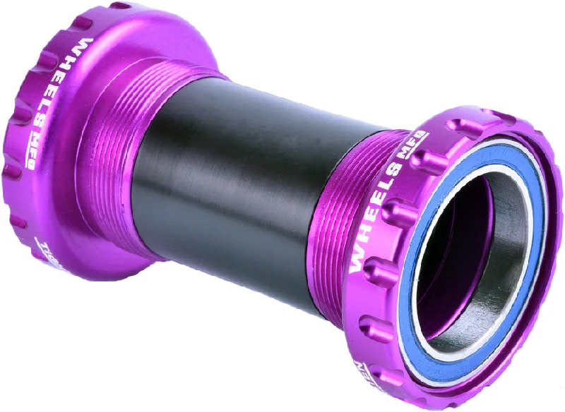 Mountain bike shock-Wheels Manufacturing BSA 30 Bottom Bracket - English BSA Frame Interface ABEC-3 Bearings For 30mm Spindle Purple