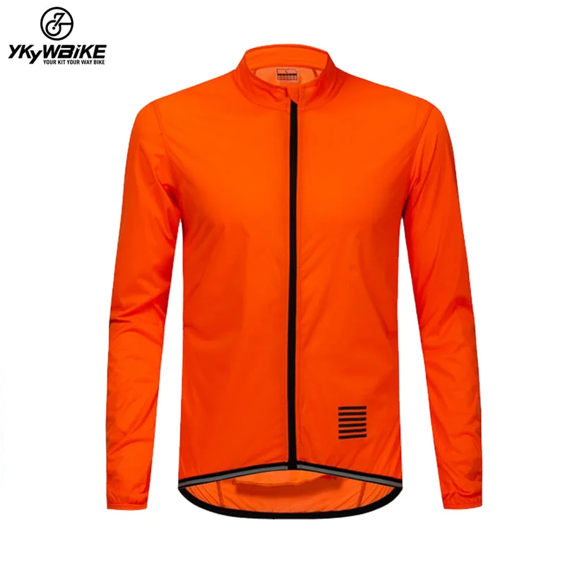 Mountain bike crankset-YKYW Men's Cycling Jersey Jackets Waterproof and Windproof Breathable Reflective Windbreaker Orange