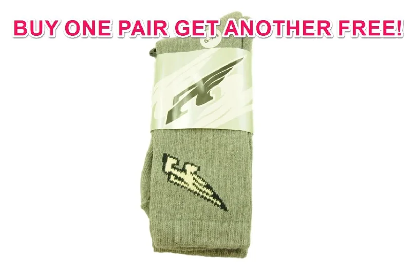 Mountain bike hubs-Mens Crew Length 6 - 8 All Grey Arnette Sports Socks Buy One Pair Get One Free