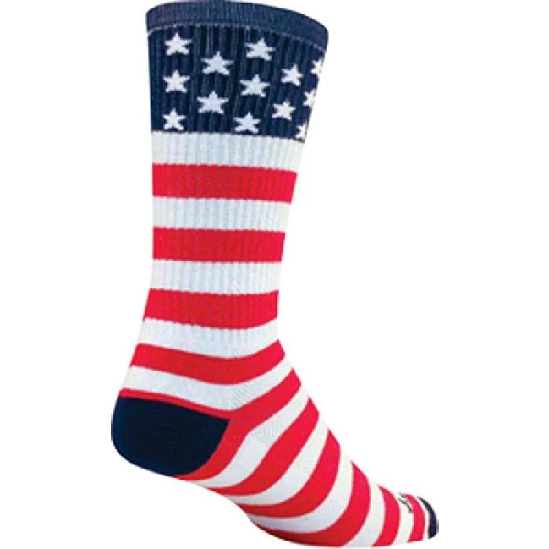 Cycling rain suit-Crew USA Flag Cycling Socks - 6 inch