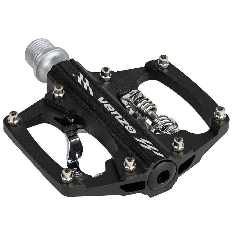 Road bike cassette-Venzo Multi-Use compatible with Shimano SPD Mountain Bike Bicycle Sealed Clipless Pedals - Dual Platform Multi-Purpose - Great for Touring, Road, Trekking Bikes