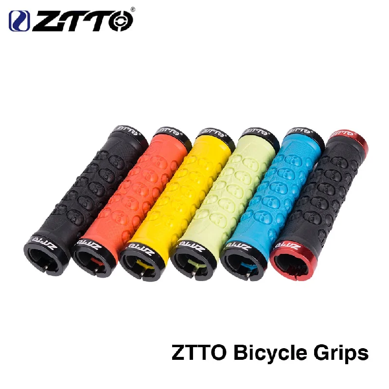 Bicycle side pannier-ZTTO Bicycle Parts MTB Handlebar Grips TPR Rubber Anti Slip Grips For MTB Folding Bike Skull AG-23 1Pair