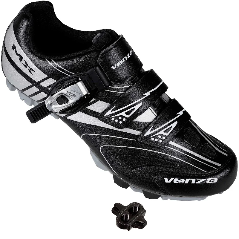 Road bike tubes-Venzo Mountain Men's Bike Bicycle Cycling Shoes - compatible with Shimano SPD Cleats - Good For Indoor Cycle, Off Road and MTB- With Quality Buckle Strap + SPD Single Release Cleats