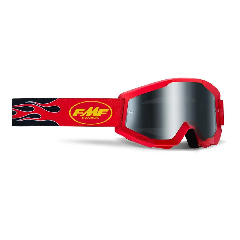 Cycling shin sleeves-FMF POWERCORE SAND GOGGLE - FLAME RED (SMOKE)