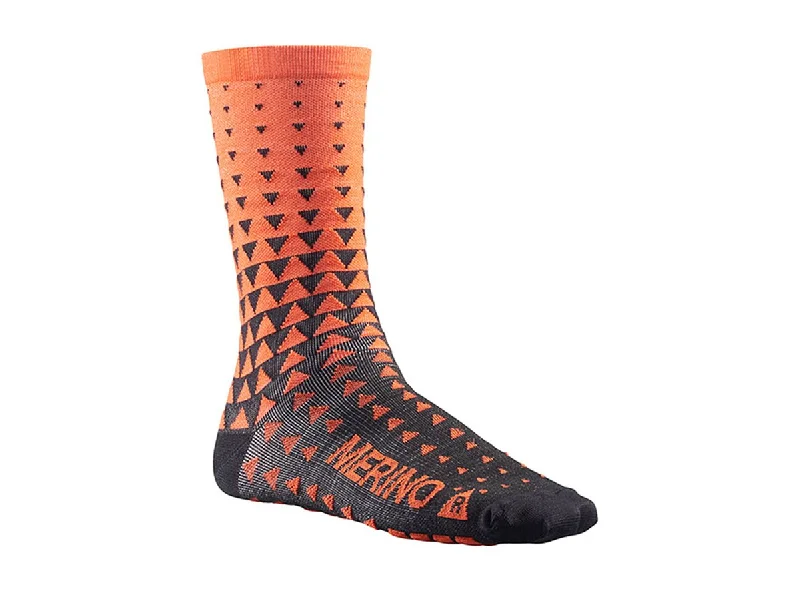 Cycling foot straps-Mavic Ksyrium Merino Graphic Sock - Orange-Black