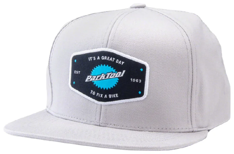 Bike frame wrap-Park Tool HAT-10L Snapback Hat - Light Gray Standard