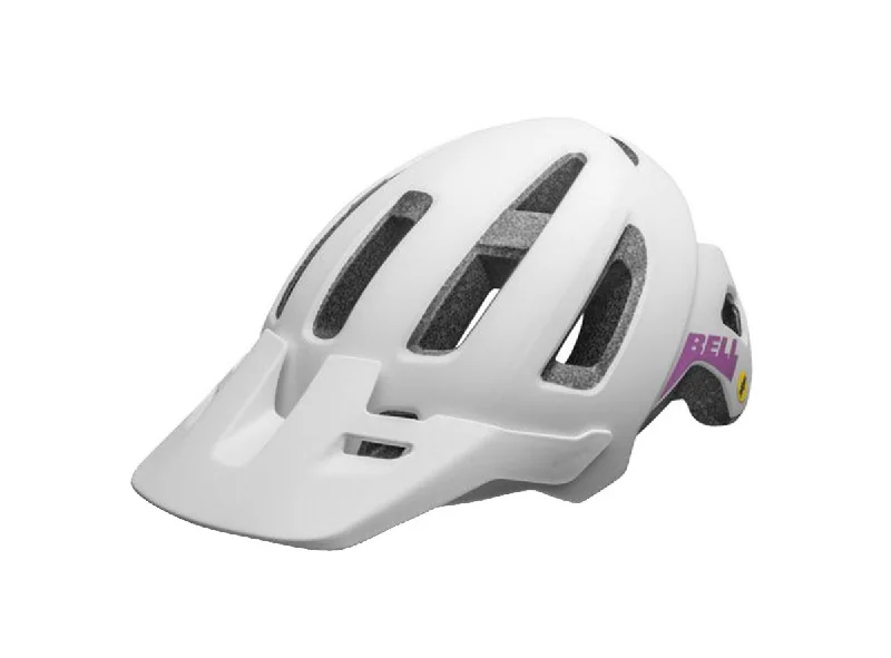 Bicycle haul straps-Bell Nomad Jr. MIPS MTB Helmet - Matt White-Purple - 2020