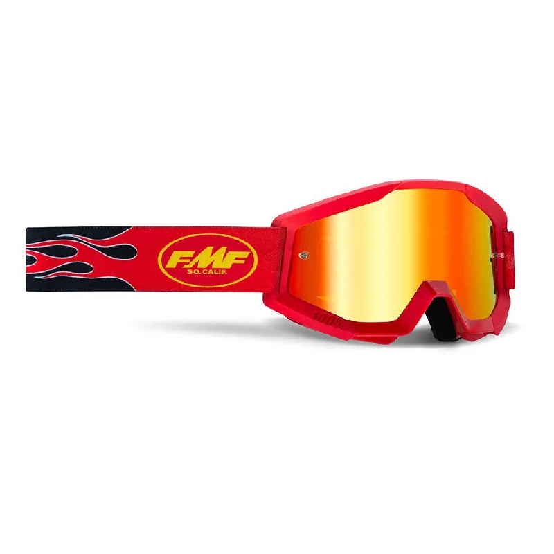 Bicycle stand adjustable-FMF POWERCORE YOUTH GOGGLE - FLAME RED (MIRROR RED)