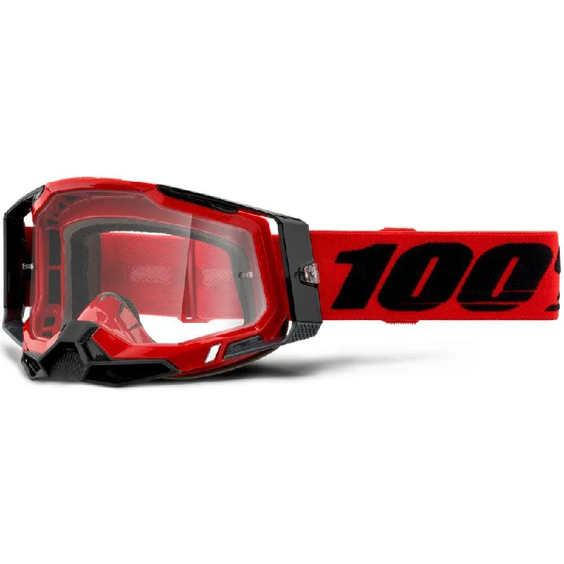 Cycling shine bands-100% RACECRAFT 2 GOGGLE - RED (CLEAR)