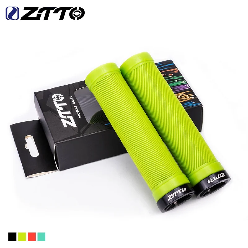 Mountain bike tubes-ZTTO 1Pair AG40 MTB Grips For Mountain Bike Fixed Gear Lock-on grip Anti-Slip Handlebar Shock-Proof Rubber Bicycle Grips Parts