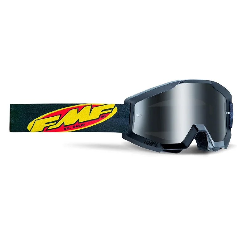 Bike tire pressure-FMF POWERCORE YOUTH GOGGLE - CORE BLACK (MIRROR SILVER)