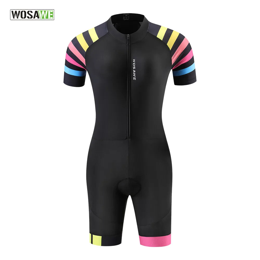 Cycling quilted vest-Women's Ladies Triathlon Sportswear Racing Team Jersey Jumpsuit Short Sleeve Tight Cycling Suit