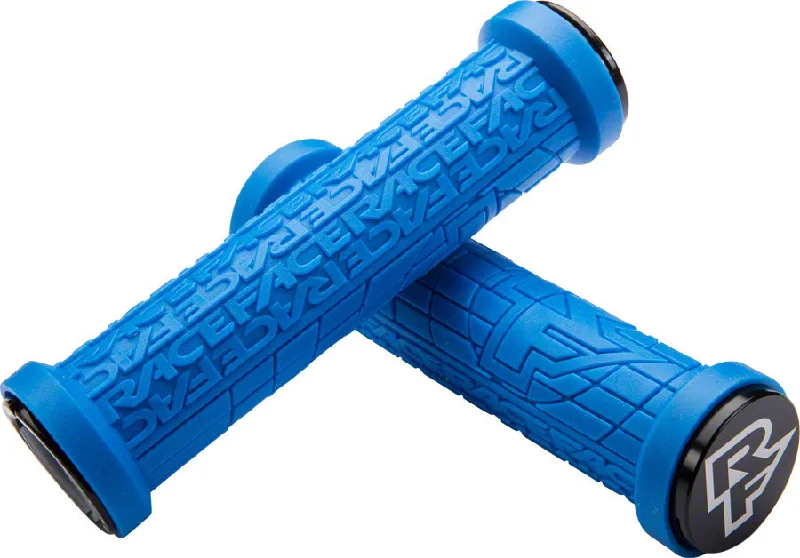 Bicycle leg stand-RaceFace Grippler Grips - Blue Lock-On 30mm