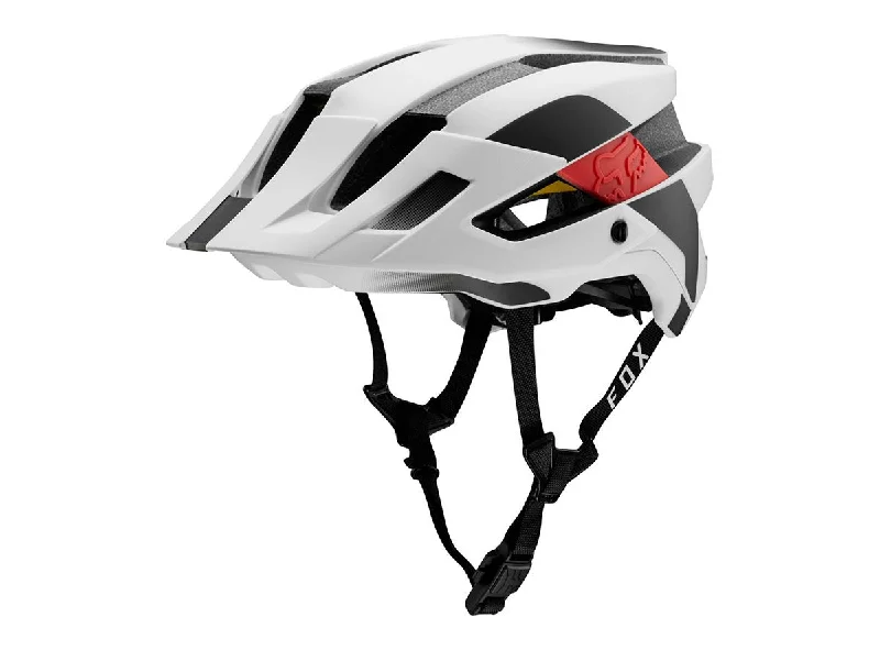 Cycling quilted vest-Fox Racing Flux MIPS MTB Helmet - Conduit - White-Black - 2019