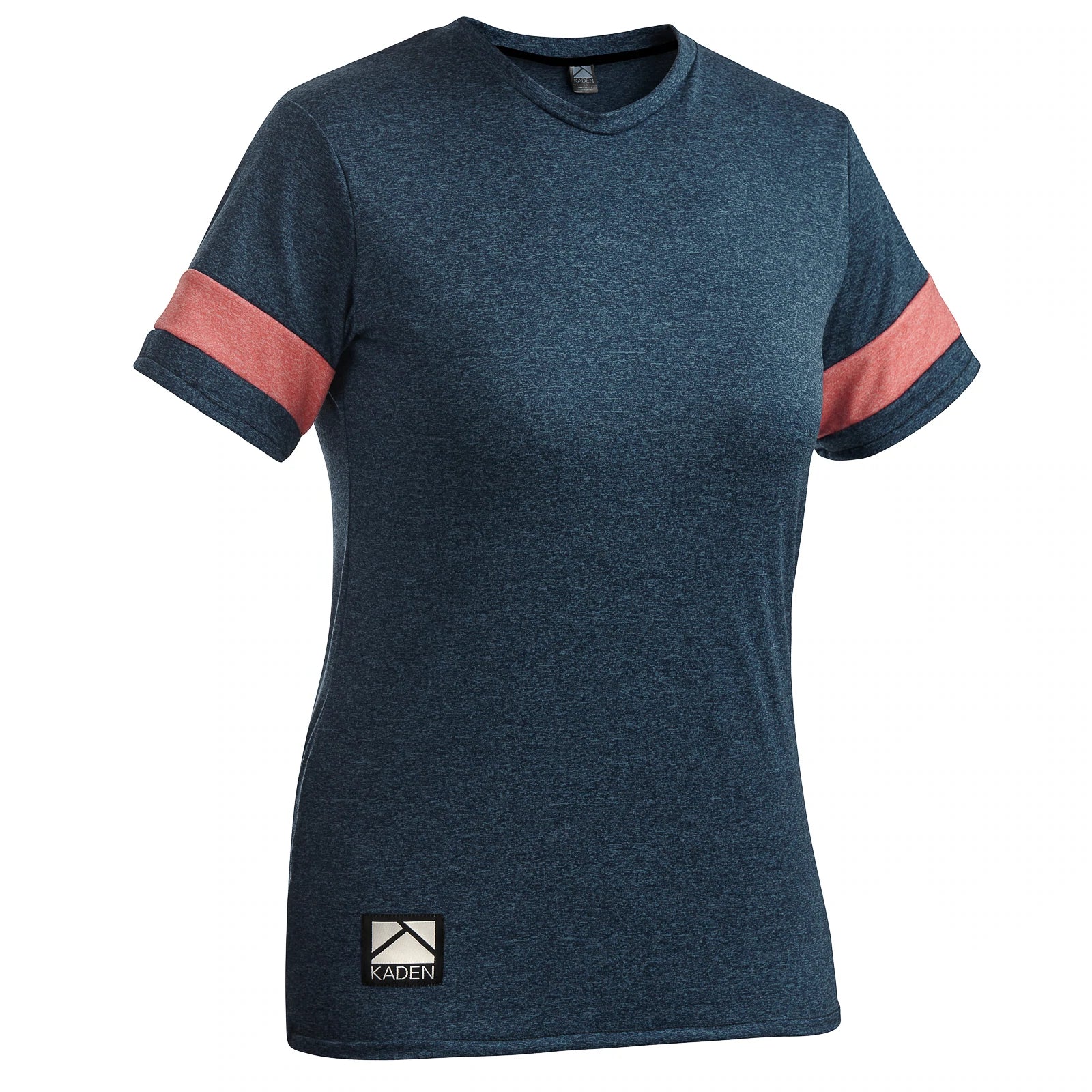 Bike seat lock-Kaden Apparel Florence Short Sleeve MTB Jersey - Womens - Midnight Blue-Persimmon