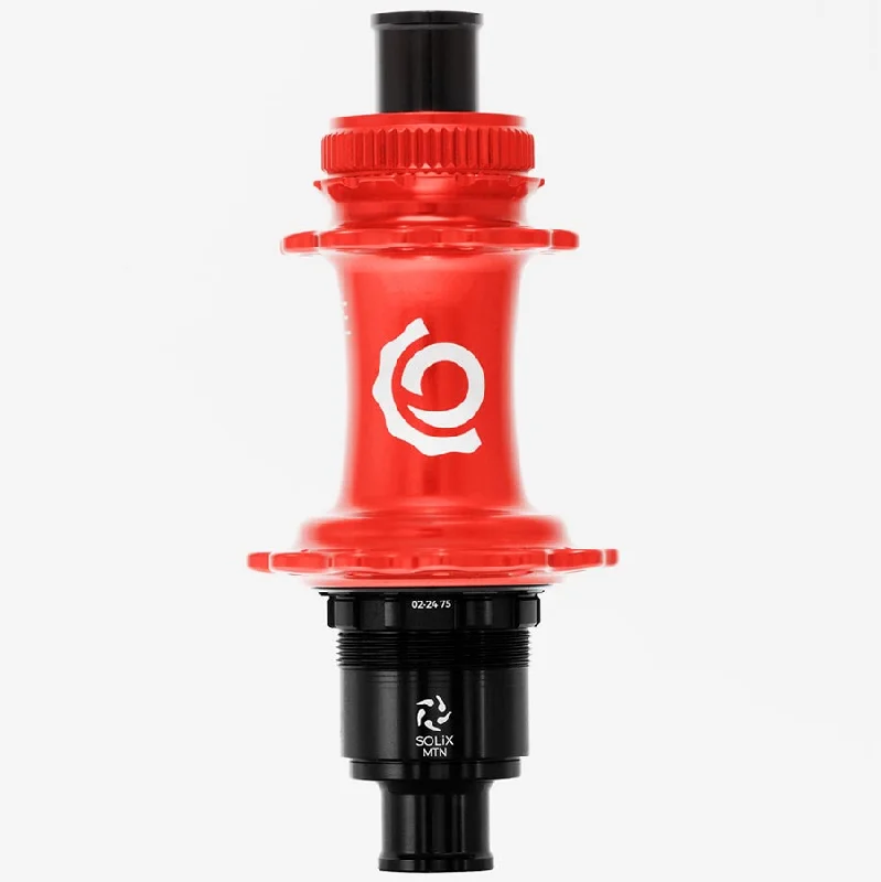 Mountain bike tubes-Industry Nine Solix M Classic Rear MS Disc Hub Rear 28H 12mm TA 148mm Shimano Micro Spline Red