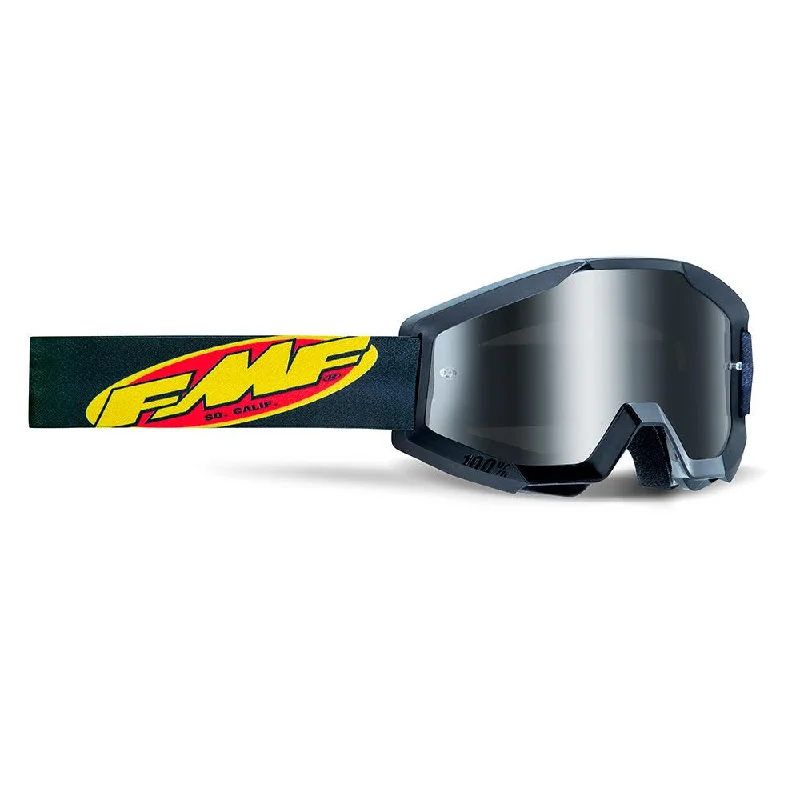 Bicycle cage strap-FMF POWERCORE GOGGLE - CORE BLACK (MIRROR SILVER)