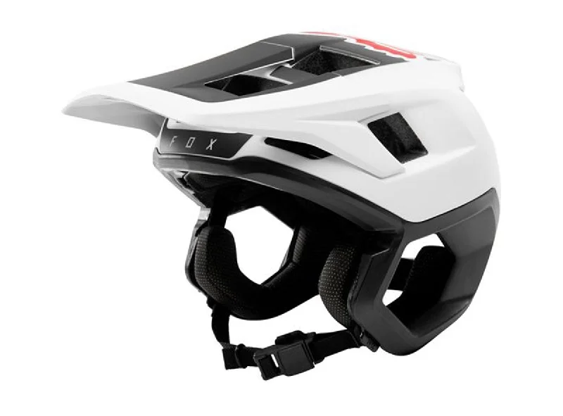 Bicycle top basket-Fox Racing Dropframe MTB Helmet - White-Black - 2019