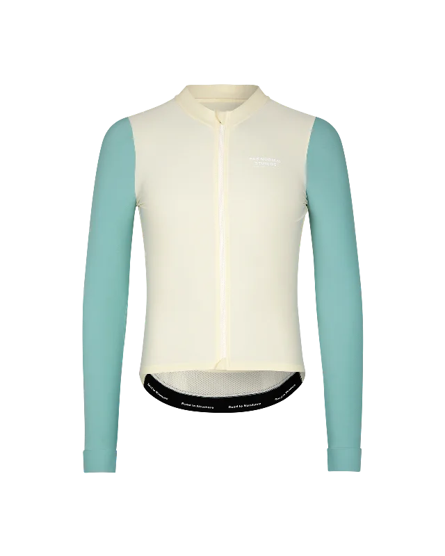 Mountain bike crankset-Mechanism Long Sleeve Jersey - Off White / Light Teal