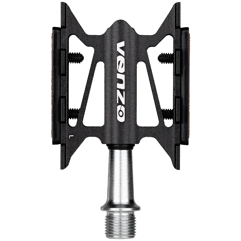 Mountain bike bars-VENZO Mountain City Hybrid Touring e Bike - CNC Aluminum-  Cr-Mo Sealed Bearing Pedals 9/16" - Extra Light 217g or 7.7 oz/ Pair