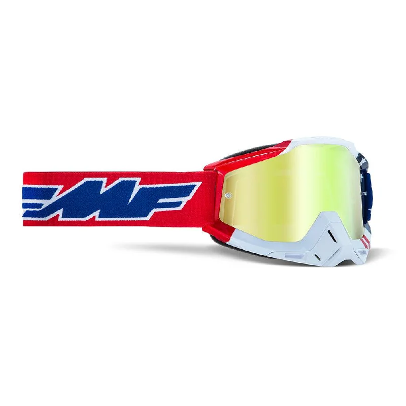 Cycling quilted vest-FMF POWERBOMB GOGGLE - US OF A (MIRROR TRUE GOLD)