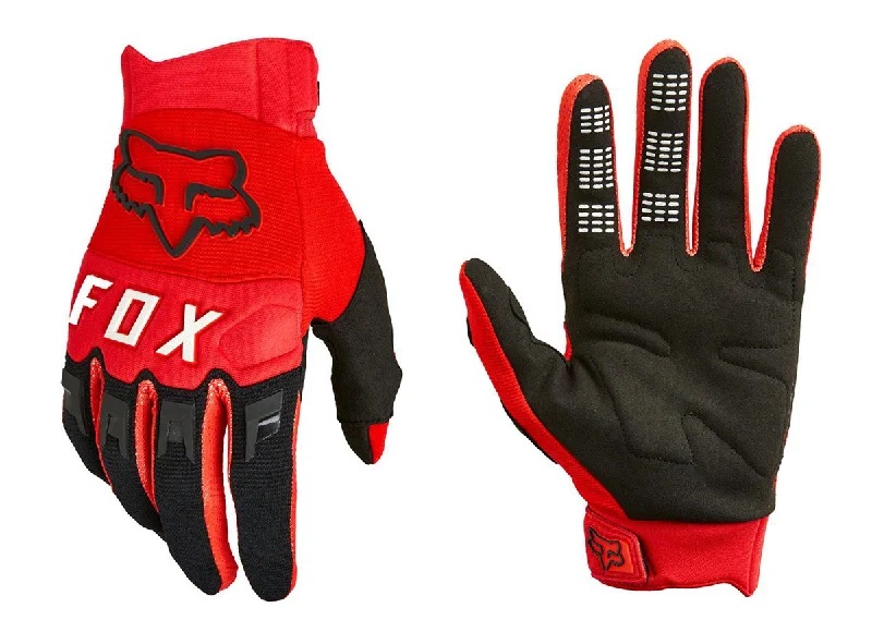 Bicycle lock tie-Fox Racing Dirtpaw MTB Glove - Youth - Flo Red