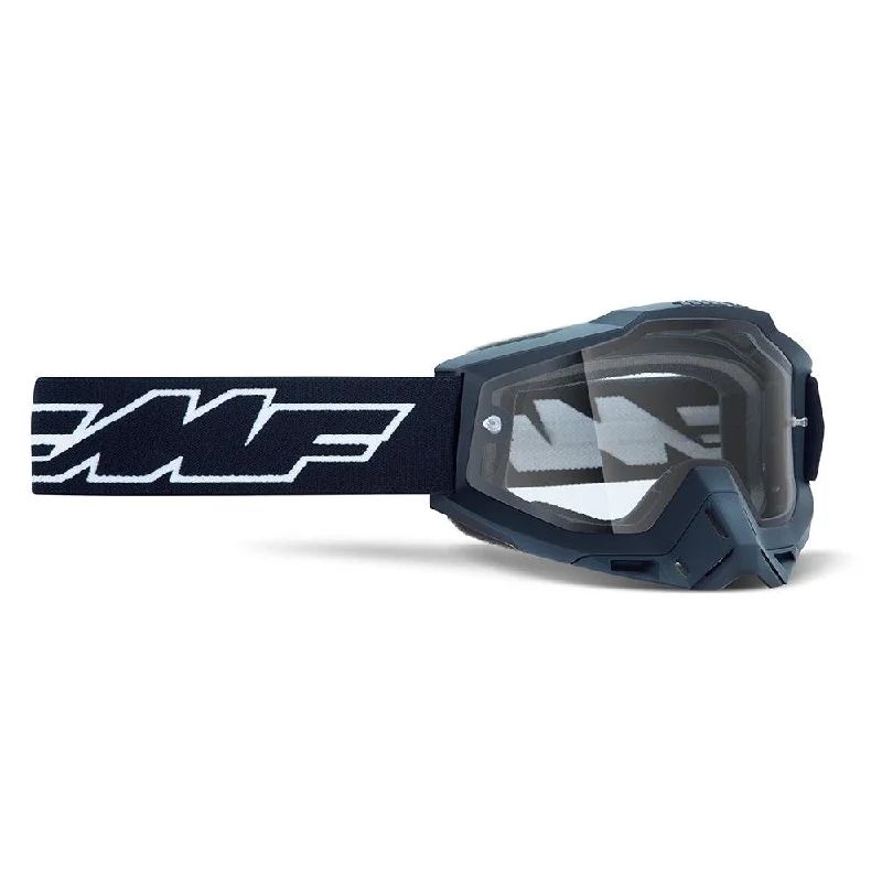 Cycling shine bands-FMF POWERBOMB ENDURO GOGGLE - ROCKET BLACK DUAL PANE CLEAR