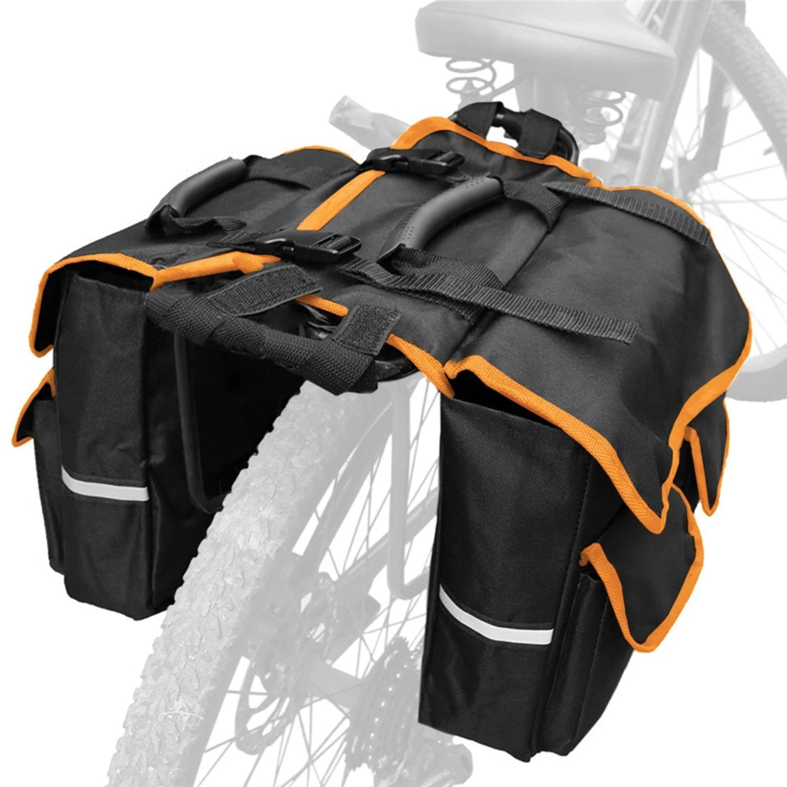 Cycling warm socks-Bicycle Saddle Bag Oxford Cloth Back Pannier Bags Bike Rear Seat Bag Bike Rear Saddle Bag with Reflective Trim