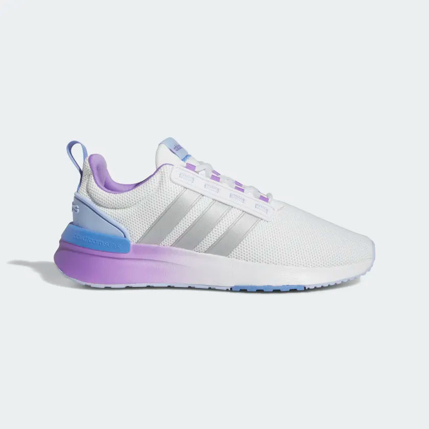 Cycling foot straps-Adidas TR21 Racer Women Shoes - Cloud White/Silver Metallic/Blue Fusion