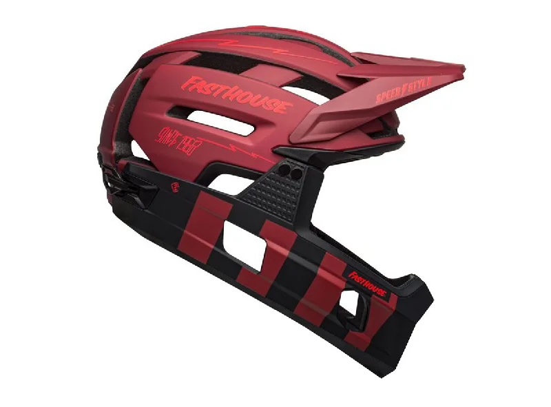 Road bike hubs-Bell Super Air R MIPS Full Face Helmet - Matt Red-Black - 2021