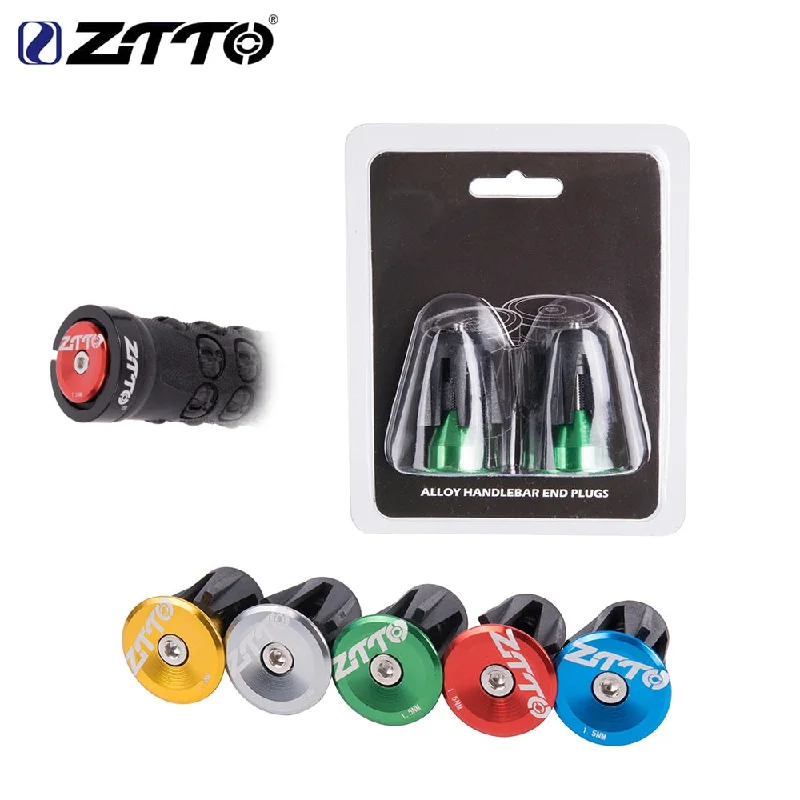 Bicycle lock tie-ZTTO Bicycle Parts Bicycle Handlebar End Plugs Handle Bar Caps Aluminum Alloy Handle Grip Bar End Stoppers 1 Pair