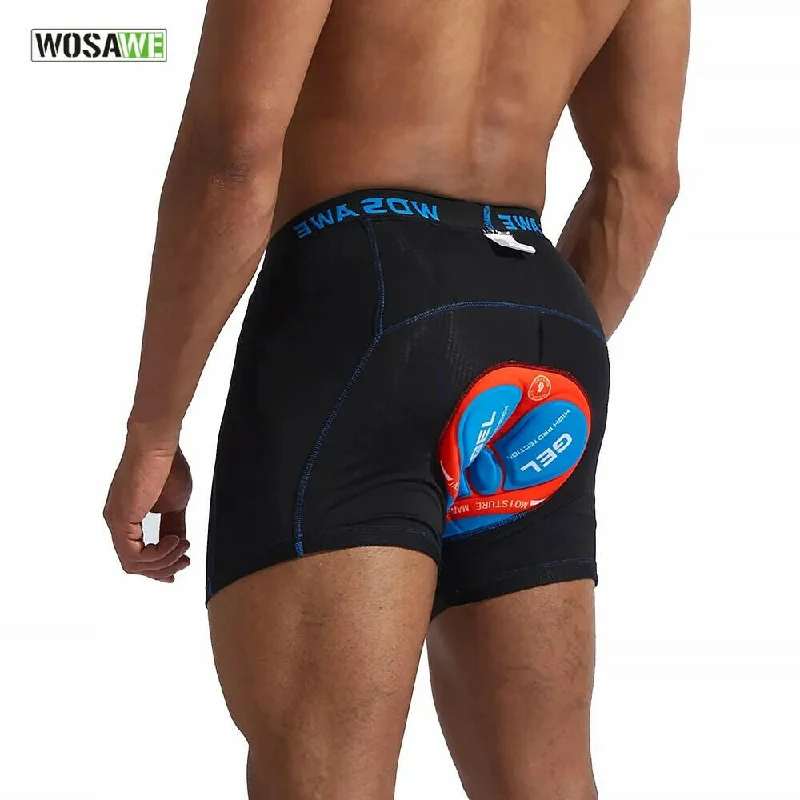 Bicycle tail beam-Cycling Underwear Men Cycling Under Shorts Breathable Bicycle Underpant Shockproof MTB Road Bike Riding Shorts GEL Pad