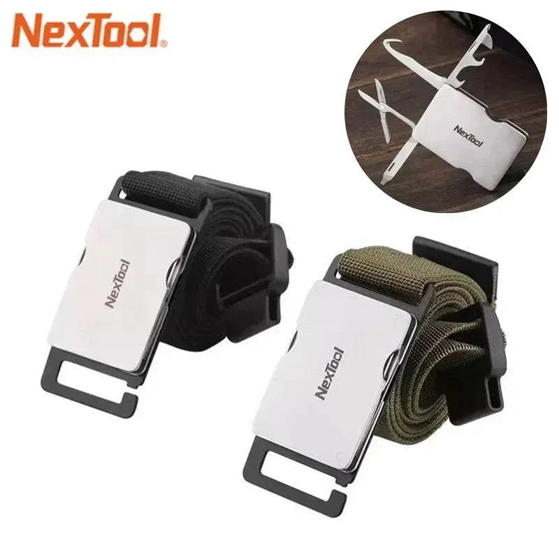 Cycling sun guards-Xiaomi NexTool  Multi Functional Men Waist Belt Buckle Repair Tool Screwdrivers Scissors File Bottle Opener SIM Card Pin Remover