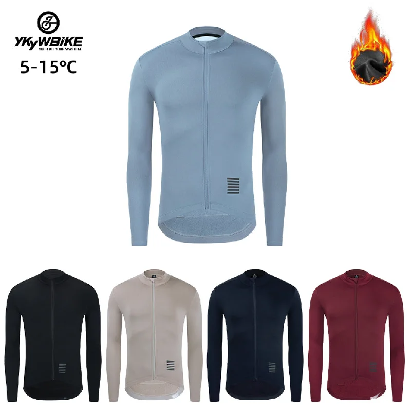 Cycling shoes SPD-YKYW Men's Cycling Jersey Jacket Winter 5-15℃ Thermal Fleece Long Sleeves 6 Colors