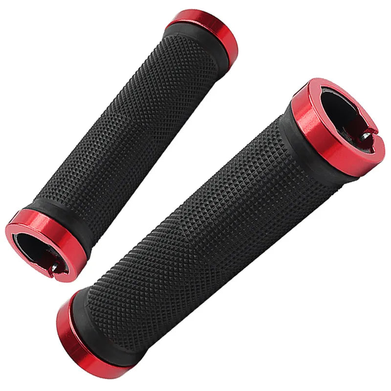 Bicycle tire nozzle-Lebycle 1 Pair Handlebar Grip Bicycle Grip Bicycle Rubber Grip Aluminum MTB Electric Bicycle Bilateral Locking Handle 128mmx33mm