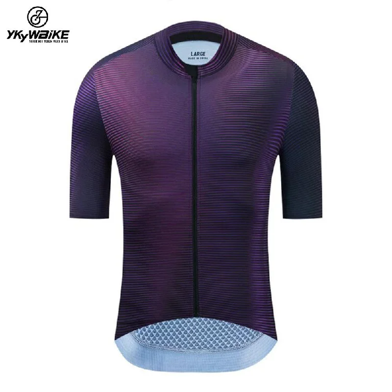 Bike tire pressure-YKYW Men's PRO Team Aero Cycling Jersey Lightweight And Breathable Flight Print Purple