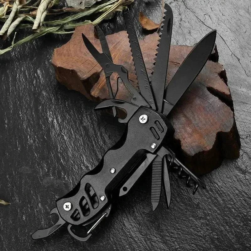 Bike seat guard-Multifunctional Folding Swiss Army Portable Stainless Steel Pocket Knife Outdoor Camping Emergency CombinationTool Survival Gear