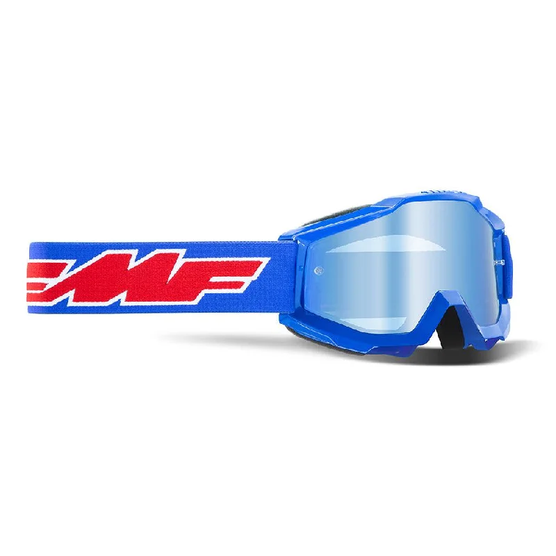 Bicycle rack mount-FMF POWERBOMB YOUTH GOGGLE - ROCKET BLUE (MIRROR SILVER)