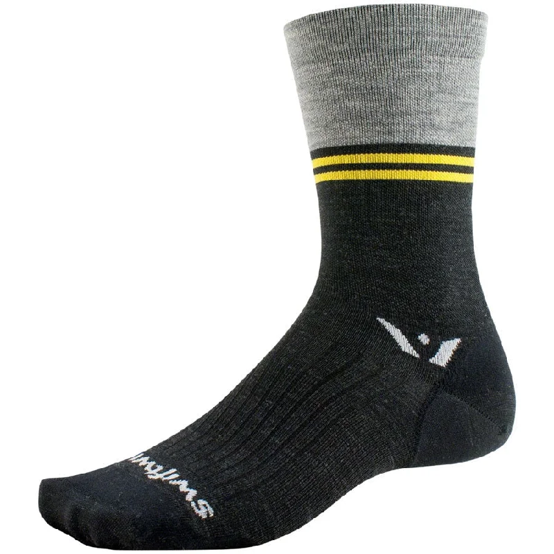 Cycling glow tape-Pursuit Seven Ultralight Bike Socks - Black/Gray