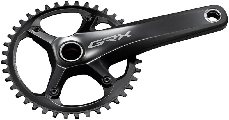 Bike wheel cones-Shimano GRX FC-RX810-1 Crankset - 172.5mm 11-Speed 42t 110 BCD Hollowtech II Spindle Interface BLK