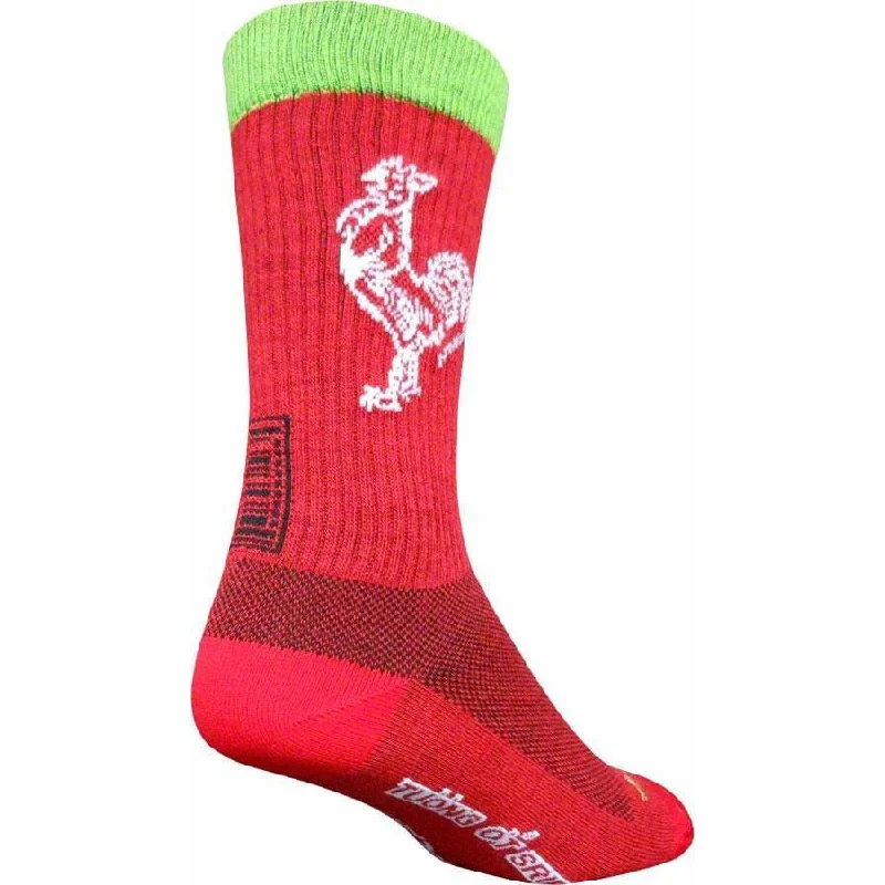 Bicycle lock bar-Sriracha Wool Cycling Socks - 8 inch