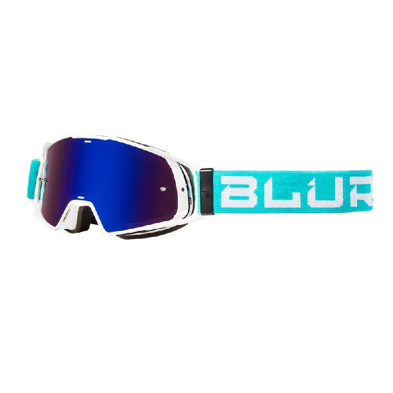 Cycling knee sleeves-BLUR B-20 FLAT 2020 GOGGLE - TEAL/WHITE (RADIANT BLUE)