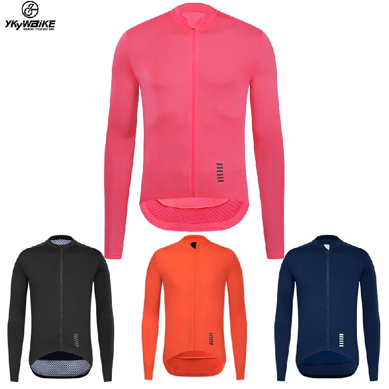 Road bike cassette-YKYW Men's PRO Team Aeronamic Cycling Jersey Spring Autumn 15-25℃ Long Sleeves Smooth-faced Fabrics 5 Colors