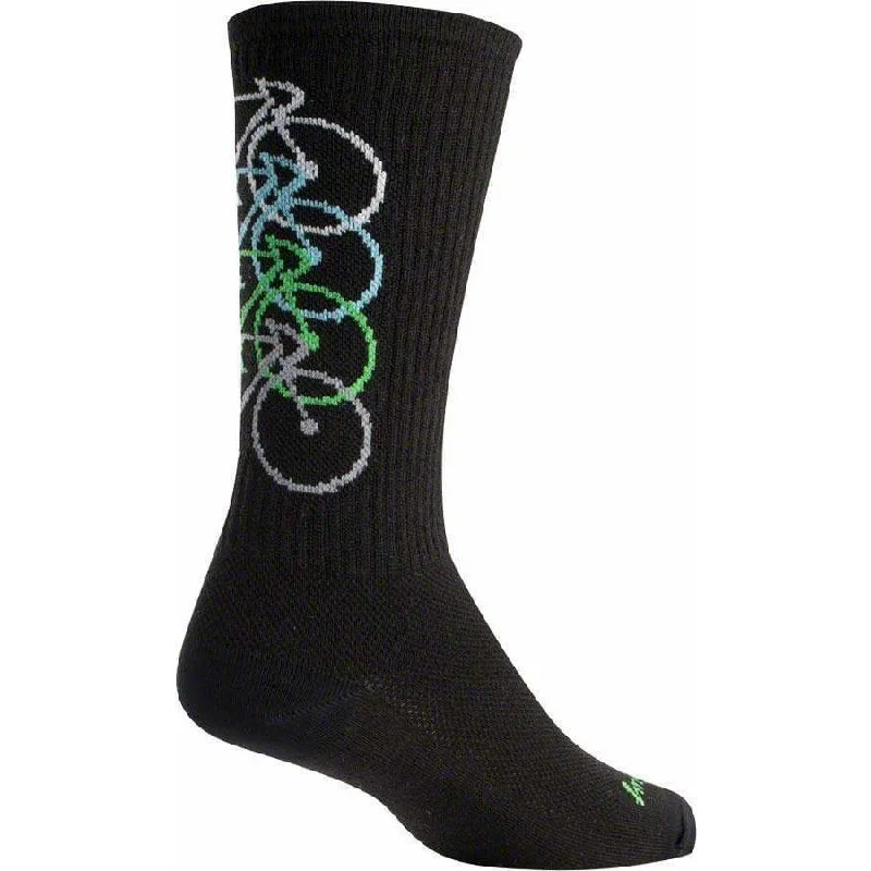 Cycling balaclava thin-Wool Stacked Cycling Socks - 6 inch