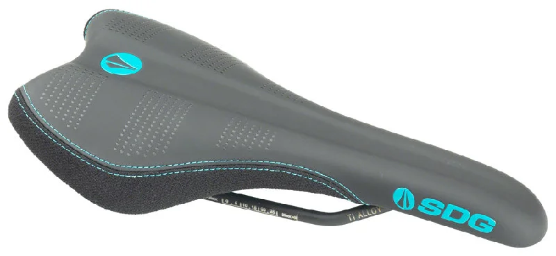 Bicycle haul rack-SDG Radar Mtn Saddle Ti-Alloy Rails - Turquoise/Black