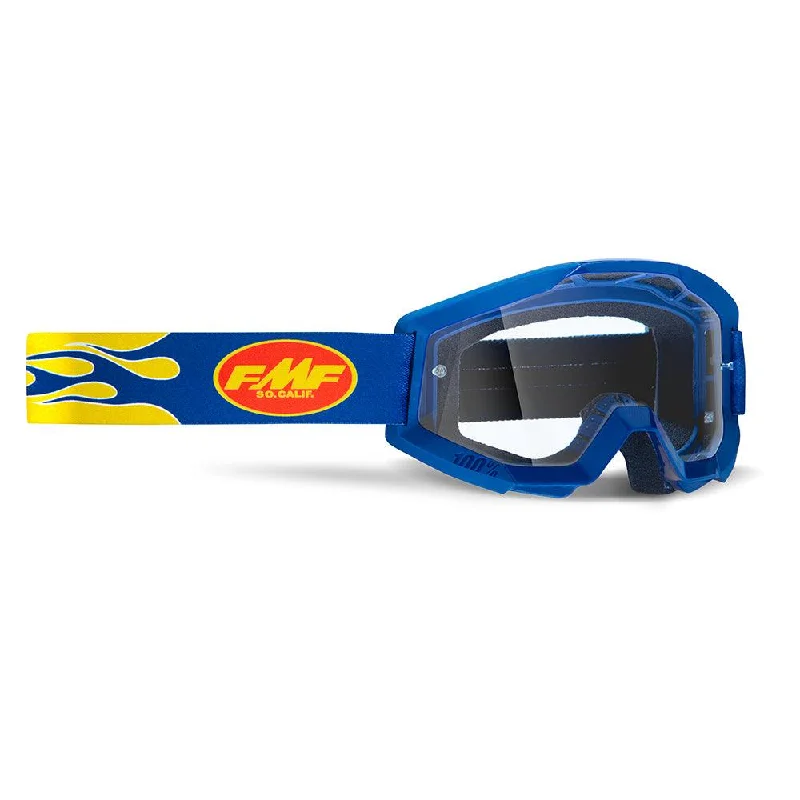 Bike wheel shine-FMF POWERCORE GOGGLE - FLAME NAVY (CLEAR)