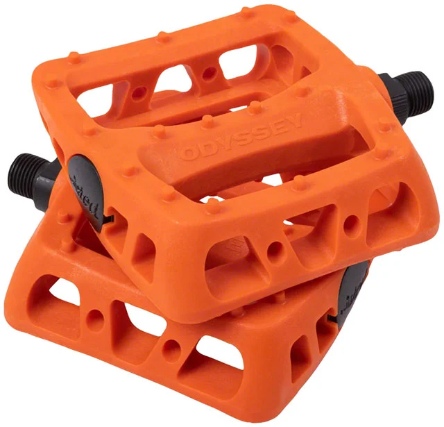 Cycling beam vest-Odyssey Twisted PC Pedals - Platform, Composite/Plastic, 9/16", Orange