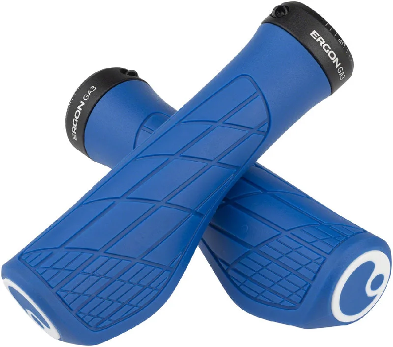 Bicycle tire caps-Ergon GA3 Grips - Midsummer Blue Lock-On Small