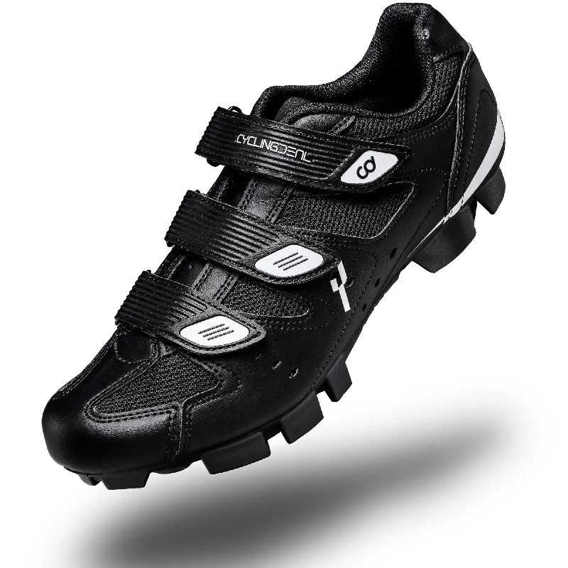 Road bike hubs-CyclingDeal Mountain Bicycle Bike Men's MTB Cycling Shoes in Black - Compatible with Shimano SPD & CrankBrothers Cleats