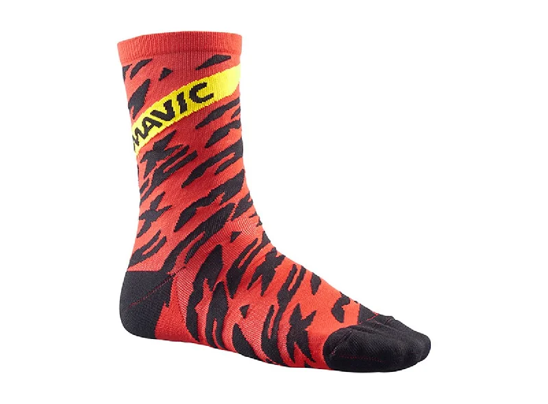 Mountain bike post-Mavic Deemax Pro 7" High Sock - Black-Fiery Red